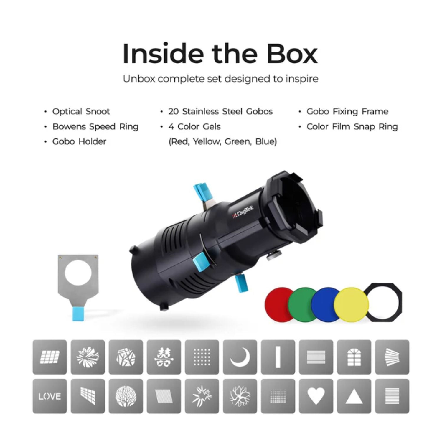 DigiTek DS-220 Bowens Optical Snoot Kit DigiTek DS-220 Bowens Optical Snoot Kit